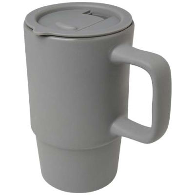 Picture of CARTER 450 ML CERAMIC POTTERY MUG with Plastic Lid