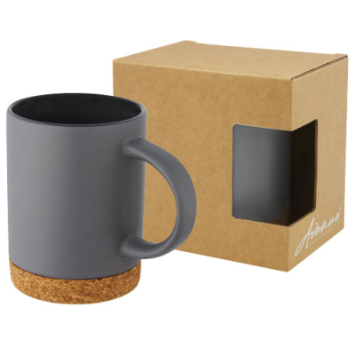 Picture of NEIVA 425 ML CERAMIC POTTERY MUG with Cork Base in Grey