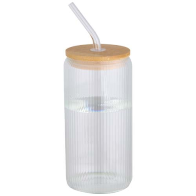 Picture of MIRAGE 500 ML SINGLE-WALLED BOROSILICATE GLASS JAR with Bamboo Lid