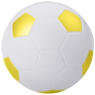 Picture of FOOTBALL STRESS RELIEVER in White Solid-yellow