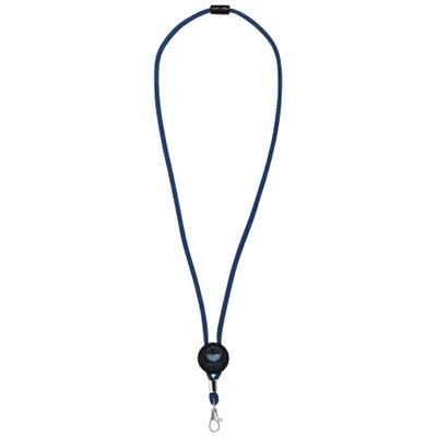 Picture of HAGEN DUAL-TONE LANYARD with Adjustable Round Disc in Royal Blue-black Solid