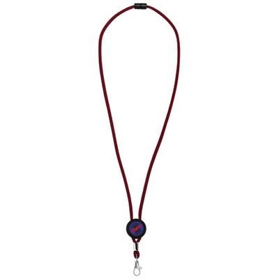 Picture of HAGEN DUAL-TONE LANYARD with Adjustable Round Disc in Red-black Solid