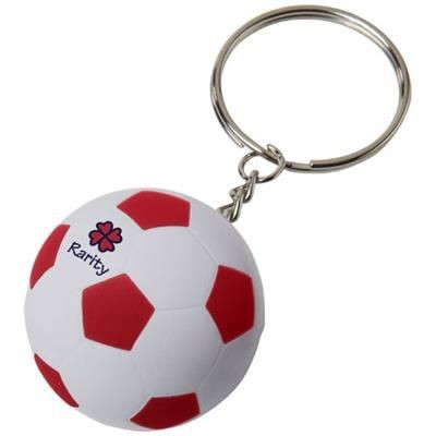 Picture of STRIKER FOOTBALL KEYRING CHAIN in White Solid-red
