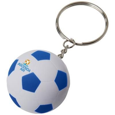 Picture of STRIKER FOOTBALL KEYRING CHAIN in White Solid-royal Blue