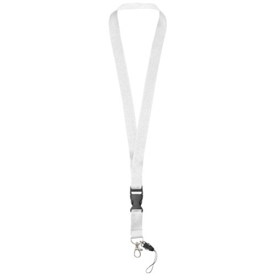 Picture of SAGAN MOBILE PHONE HOLDER LANYARD with Detachable Buckle in White.