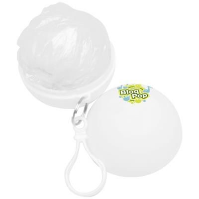 Picture of XINA RAIN PONCHO in Storage Ball with Keyring Chain in White Solid