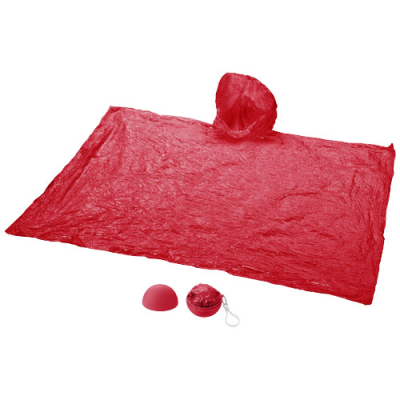Picture of XINA RAIN PONCHO in Storage Ball with Keyring Chain in Red