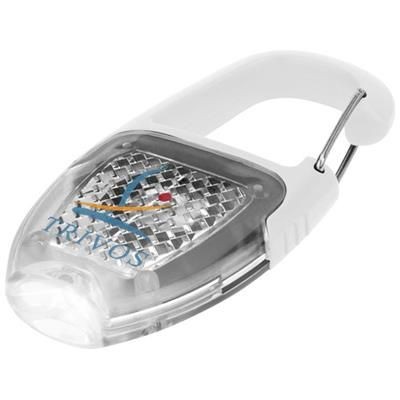 Picture of REFLECT-OR LED KEYRING CHAIN LIGHT with Carabiner in White Solid-transparent Clear Transparent