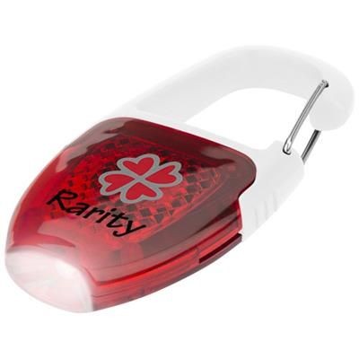 Picture of REFLECT-OR LED KEYRING CHAIN LIGHT with Carabiner in White Solid-red