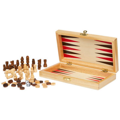Picture of MUGO 3-IN-1 WOOD GAME SET in Natural.