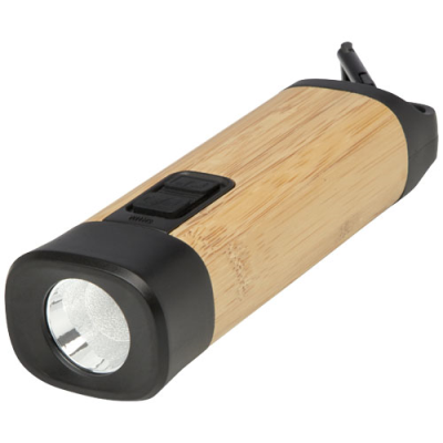 Picture of KUMA BAMBOO & RCS RECYCLED PLASTIC TORCH with Carabiner in Natural.