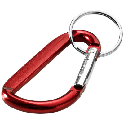 Picture of TIMOR RCS RECYCLED ALUMINIUM METAL CARABINER KEYRING CHAIN in Red