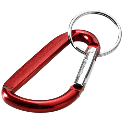 Picture of TIMOR RCS RECYCLED ALUMINIUM METAL CARABINER KEYRING CHAIN in Red.