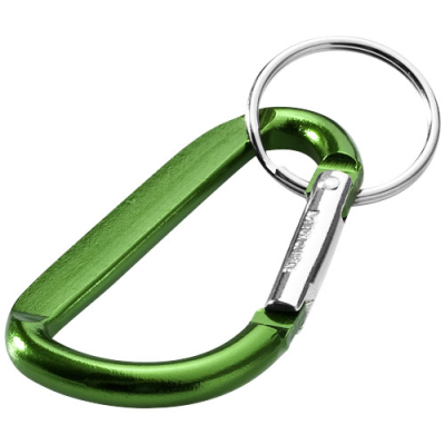 Picture of TIMOR RCS RECYCLED ALUMINIUM METAL CARABINER KEYRING CHAIN in Green.