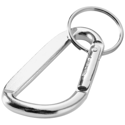 Picture of TIMOR RCS RECYCLED ALUMINIUM METAL CARABINER KEYRING CHAIN in Silver.