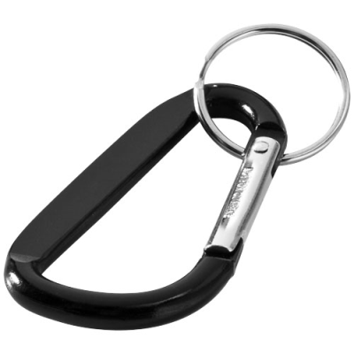 Picture of TIMOR RCS RECYCLED ALUMINIUM METAL CARABINER KEYRING CHAIN in Solid Black