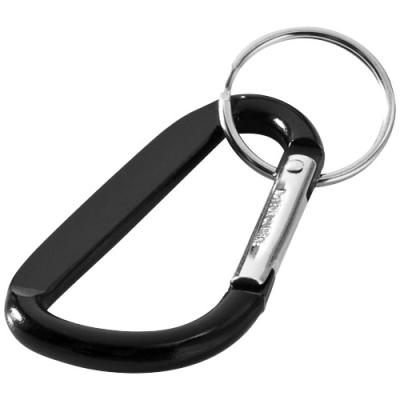 Picture of TIMOR RCS RECYCLED ALUMINIUM METAL CARABINER KEYRING CHAIN in Solid Black.