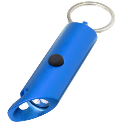 Picture of FLARE RCS RECYCLED ALUMINIUM METAL IPX LED LIGHT AND BOTTLE OPENER with Keyring Chain in Royal Blue