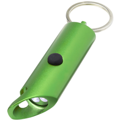 Picture of FLARE RCS RECYCLED ALUMINIUM METAL IPX LED LIGHT AND BOTTLE OPENER with Keyring Chain in Green
