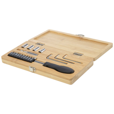 Picture of RIVET 19-PIECE BAMBOO & RECYCLED PLASTIC TOOL SET in Natural