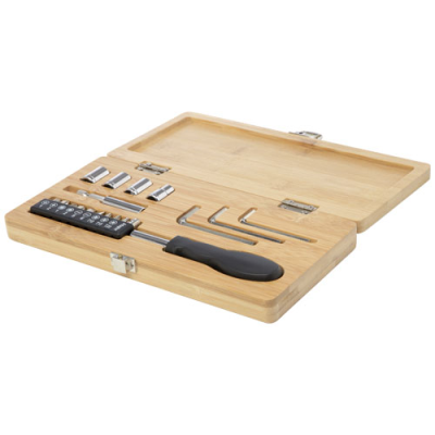 Picture of RIVET 19-PIECE BAMBOO & RECYCLED PLASTIC TOOL SET in Natural.