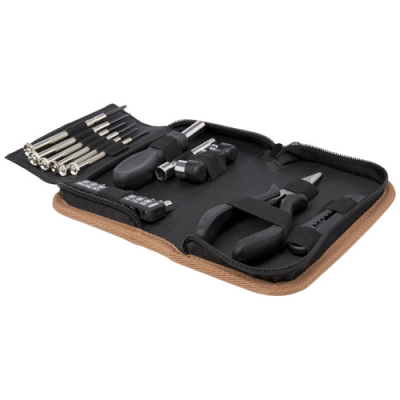 Picture of SPIKE 24-PIECE RCS RECYCLED PLASTIC TOOL SET with Cork Pouch in Natural.