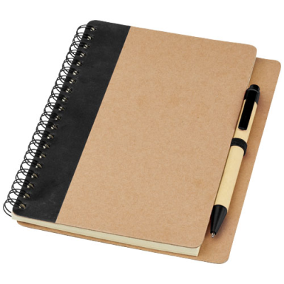 Picture of PRIESTLY RECYCLED NOTE BOOK with Pen in Natural-black Solid