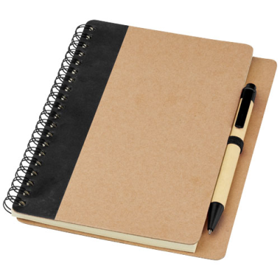 Picture of PRIESTLY RECYCLED NOTE BOOK with Pen in Natural & Solid Black.