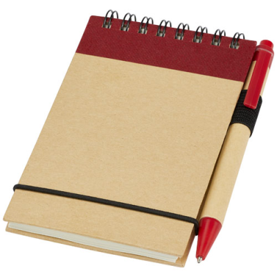 Picture of ZUSE A7 RECYCLED JOTTER NOTE PAD with Pen in Natural & Red.