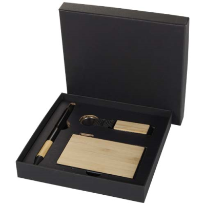 Picture of MINKA RCS RECYCLED ALUMINIUM METAL BALL PEN PEN, KEYRING CHAIN AND RFID CARD HOLDER GIFT SET