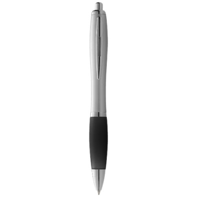 Picture of NASH BALL PEN with Silver Barrel & Colour Grip in Silver & Solid Black