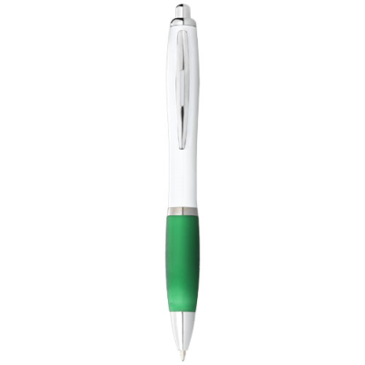 NASH BALL PEN with White Barrel & Colour Grip in White & Green.
