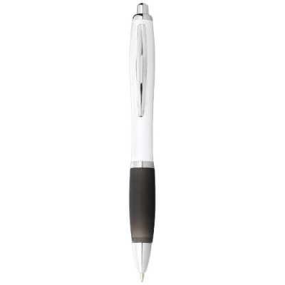 NASH BALL PEN with White Barrel & Colour Grip in White & Solid Black.