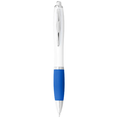 Picture of NASH BALL PEN with White Barrel & Colour Grip in White & Aqua