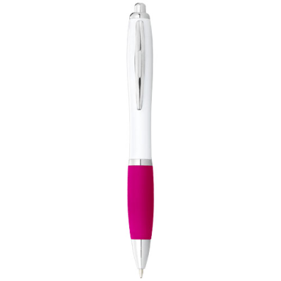 Picture of NASH BALL PEN with White Barrel & Colour Grip in White & Pink.