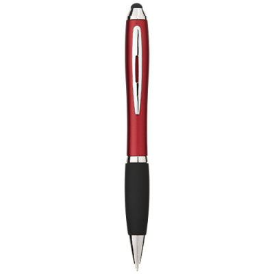 NASH COLOUR STYLUS BALL PEN with Black Grip in Red & Solid Black.