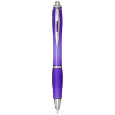 NASH RCS RECYCLED PLASTIC BALL PEN with Colour Barrel & Grip (Black Ink)