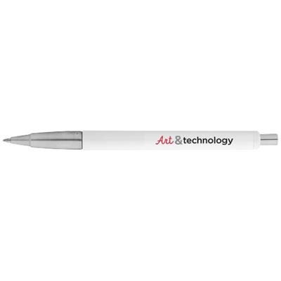 Picture of VECTOR BALL PEN in White Solid-silver