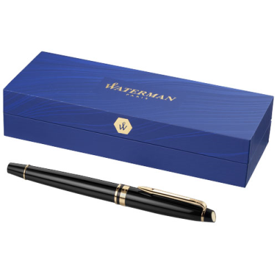 Picture of WATERMAN EXPERT ROLLERBALL PEN in Solid Black & Gold.