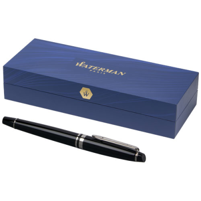 Picture of WATERMAN EXPERT ROLLERBALL PEN in Solid Black & Silver.