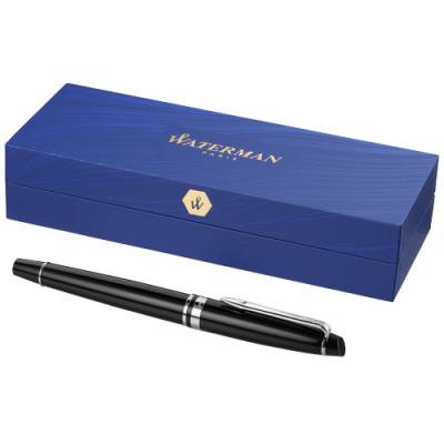 Picture of WATERMAN EXPERT FOUNTAIN PEN in Solid Black & Silver Chrome