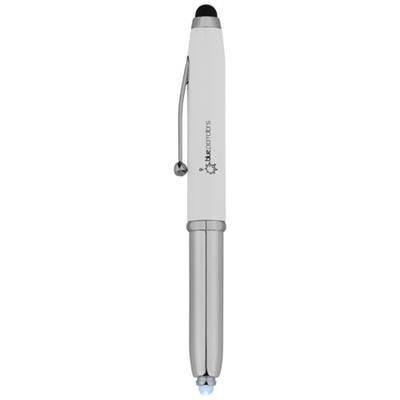 Picture of XENON STYLUS BALL PEN with LED Light in White Solid-silver