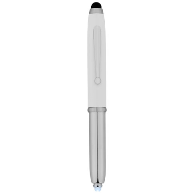 Picture of XENON STYLUS BALL PEN with LED Light in White Solid-silver