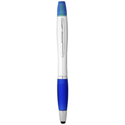 Picture of NASH STYLUS BALL PEN AND HIGHLIGHTER in Silver & Royal Blue.