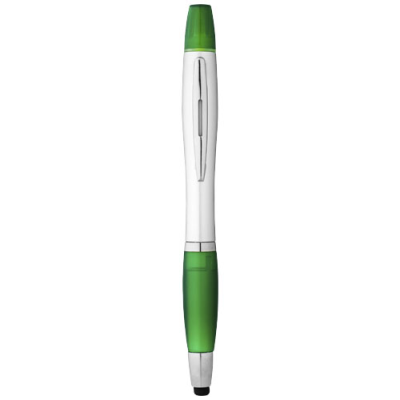 Picture of NASH STYLUS BALL PEN AND HIGHLIGHTER in Silver & Green.