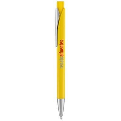 Picture of PAVO BALL PEN with Squared Barrel in Yellow