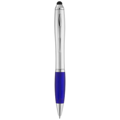 Picture of NASH STYLUS BALL PEN with Colour Grip in Silver-blue