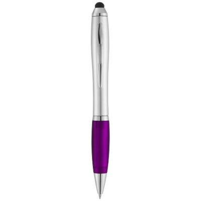 Picture of NASH STYLUS BALL PEN with Colour Grip in Silver-purple