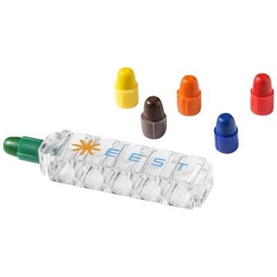Picture of WAXY 6-PIECE CRAYON SET with Clear Transparent Casing in Transparent Clear Transparent