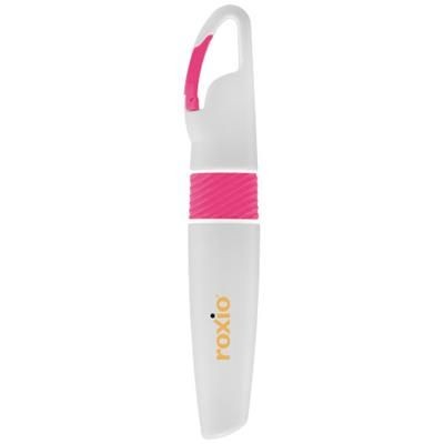 Picture of PICASSO HIGHLIGHTER with Carabiner in White Solid-pink